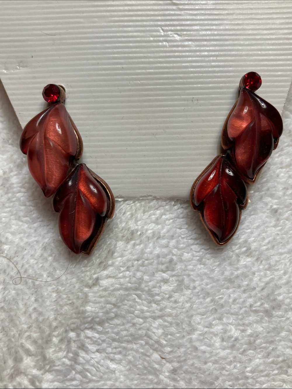 Crimson Leaf Dangle Earrings - Women’s Fashion Jewelry
